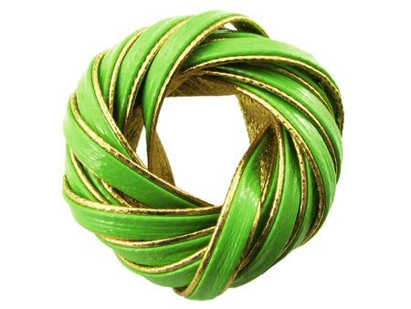 Rzemień dwustronny, płaski / zielono-złoty / neonowy / 4x1mm / 1m