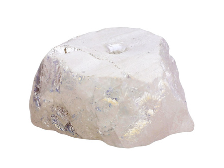 Kwarc tytanowy / bryłka nieregularna / 13x27x18mm / biały opalizujący / 1szt
