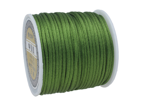 Sznurek satynowy / 2mm / oliwkowy / 30m