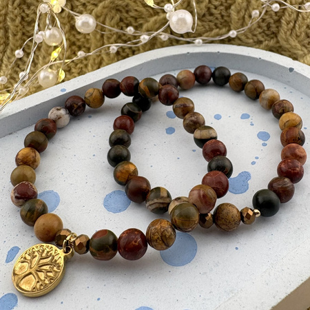 Jaspis Red Creek Picasso / kula / 6mm / multikolor / około 60szt