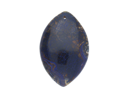 Agat / zawieszka / markiza / 51x33x8mm / brązowo-niebieski / 1szt