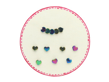 Hematyt / serce pixel / 6mm / rainbow / 10 sztuk