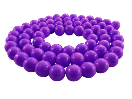 Koraliki powlekane / purpurowy / kula / 12mm / otwór 1.2mm / 1 sznur / 70 koralików