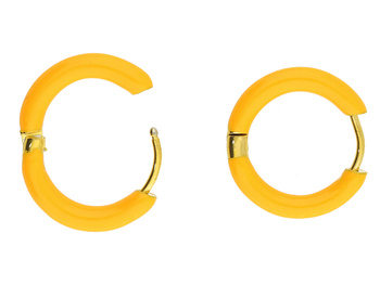 Bigle kółka / stal chirurgiczna / 17mm / grubość 2.5mm / złoty, pomarańczowy / 2szt