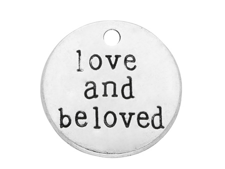 love and beloved / zawieszka charms / 20x20x2mm / srebrny / 2szt