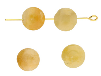 Jadeit / pastylka / 10mm / otwór 1mm / grubość 5mm / żółty / 2szt