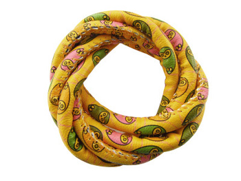 Rzemień ekologiczny, szyty, SOWY 5x7mm / żółty / 1m