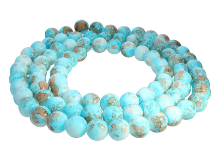 Candy™ / koraliki szklane / kula / 10mm / niebiesko - brązowy / otwór 2mm / 80szt