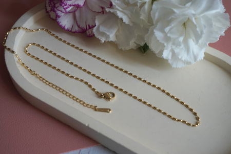 Łańcuszek z karabińczykiem i przedłużką / kolor złoty / 1,5mm / długość 40+5cm