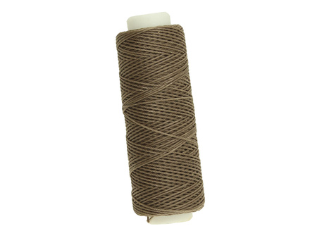 Sznurek do makramy woskowany / poliester / 0.35mm / beżowy / szpulka 60m
