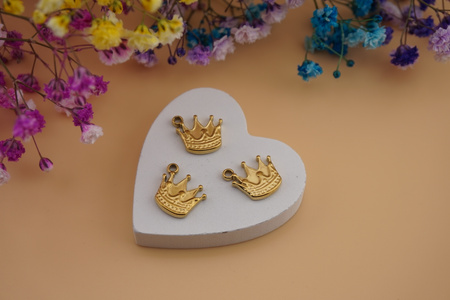 Korona / zawieszka / stal chirurgiczna / 13x14mm / złoty / 1szt