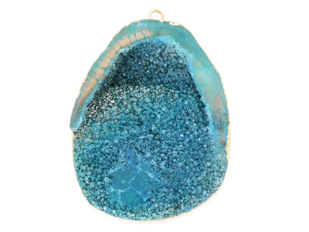 Agat druzy / zawieszka / plaster nieregularny / 61x44x11.5mm / niebieskoszary / 1szt