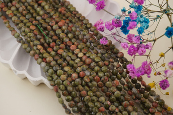 Unakit / pastylka fasetowana / 4mm / sznur / około 90szt