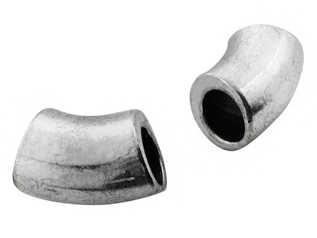 Przekładka tunel 14x9mm, wygięty / kolor srebrny / otwór 5.0mm / 4szt