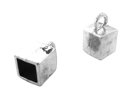 Końcówka kwadratowa z małą wadą / kolor srebrny / 9x115mm / otwór 7mm / uchwyt 3.5mm / 1szt