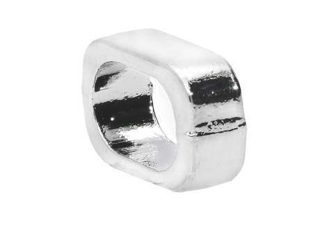 Przekładka prostokątna / 4x13x8mm / kolor srebrny / otwór 10x5.5mm / 4szt