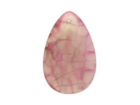 Agat smoczy / zawieszka / kropla / 47x30x7mm / różowy / 1szt