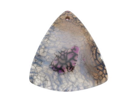 Agat / zawieszka / trójkąt / 46x43x8mm / popielaty / 1szt