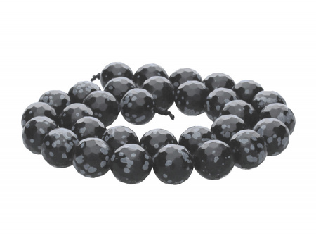 Obsydian śnieżny / kula fasetowana / 4mm / 85szt