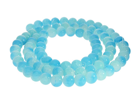 Mistic™ / koraliki szklane / kula / 8mm / lazurowo-błękitny / otwór 1mm / 100szt