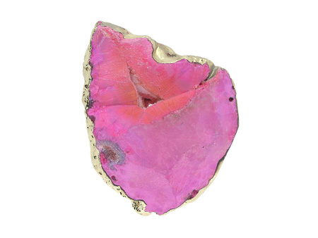 Agat druzy / w okuciu / plaster nieregularny / 63x51x14mm / ciemny różowy / 1szt