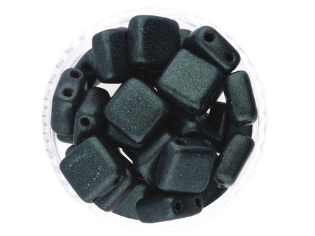 CZECHMATES™ / Tile Bead / 6mm / Metallic Suede / Dark Forest / 30szt