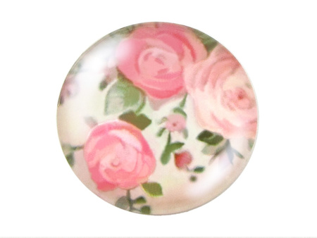 Kaboszony szklane z grafiką, K12 PT1102 / różowy / 12mm / 4szt
