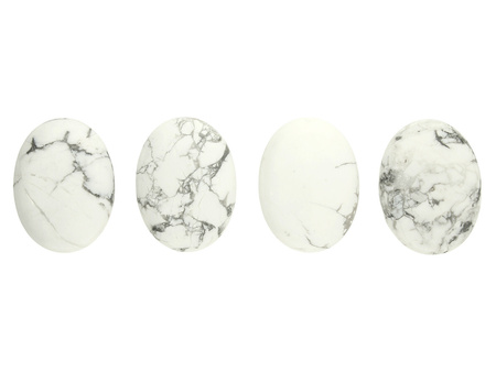 Howlit biały / kaboszon / owalny / 40x30x8mm / 1szt