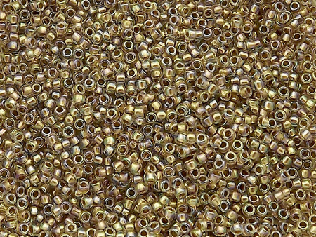 TOHO™ / Round 15/0 / Gold - Lined Rainbow / Crystal / 10g / ~1400szt