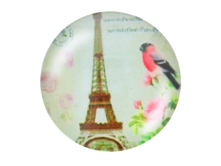 Kaboszon szklany z grafiką K25 PT1267 / multikolor / 25mm / 2szt