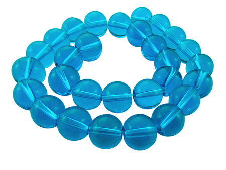 Koraliki szklane przezroczyste, kula / niebieski / 12mm / otwór 1mm / 28szt