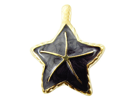Rozgwiazda SweetCharm™ / zawieszka charms / 27x22mm / kolor złoto-czarny / otwór 3x4mm / 1szt