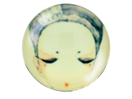 Kaboszon szklany z grafiką K14 PT1320 / kremowy / 14mm / 4szt