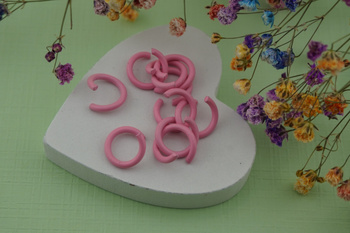 Kółka pojedyncze / otwarte / 10mm  / różowy / drut 1mm / 10szt