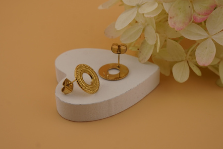 Sztyfty kółko / stal chirurgiczna / 13mm / złoty / 2szt