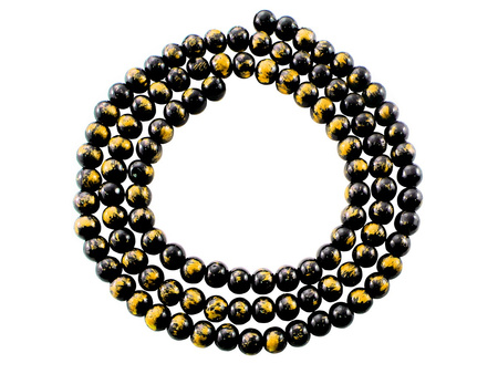 Koraliki Cosmic™ kula 6mm / kolor złoty, czarny / otwór 1mm / 1 sznur / 145 koralików