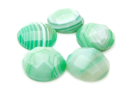 Kamień naturalny, kaboszon, agat barwiony / szlifowany / okrągły / 18x7mm / 1szt