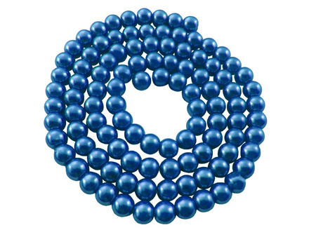 Koraliki szklana perła kula 6mm / niebieski / otwór 1mm / 140 koralików