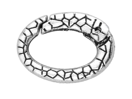 Zapięcie owalne / smocza łuska / 20x15x5mm / kolor srebrny / 1szt