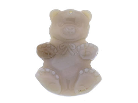 Agat Szary / zawieszka / miś / 48x36x5mm / 1szt