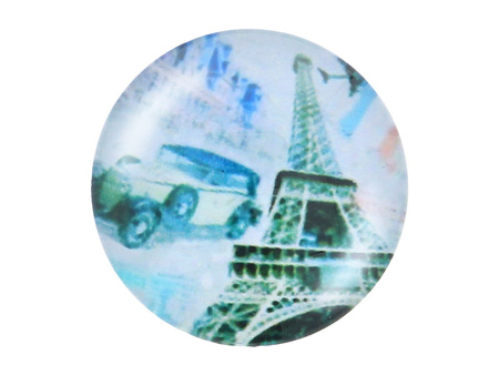 Kaboszon szklany z grafiką K25 PT1274 / szary / 25mm / 2szt