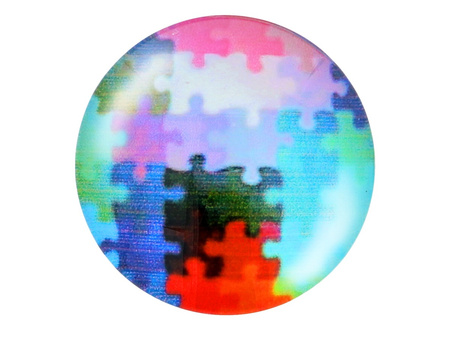 Kaboszon szklany z grafiką K25 PT1377 / multikolor / 25mm / 2szt