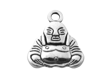 Budda / zawieszka charms / 20x17x2.5mm / srebrny / 4szt