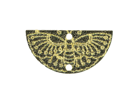 Półkole z ćmą / łącznik / 20x10mm / mosiądz / czarny, złoty / 1szt