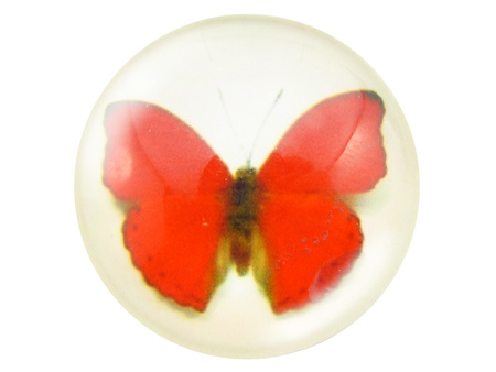 Kaboszony szklane z grafiką 14mm PT1520 / czerwony / 4szt