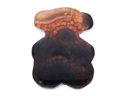 Agat / zawieszka / miś / 56x42x8mm / brązowy / 1szt