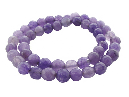 Agat, kula fasetowana 5-6mm / fioletowy, ametystowy / otwór 1.4mm / 60szt / 1 sznur