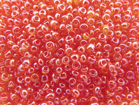 Koraliki szklane drobne, transparent rainbow / Salmon Lined / 2,3mm / otwór round / 20g