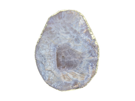 Agat druzy / w okuciu / plaster nieregularny / 56x41x17mm / popielaty / 1szt