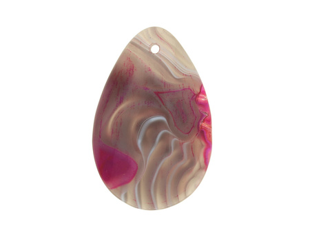 Agat / zawieszka / kropla / 44x29x7mm / szary, różowy / 1szt